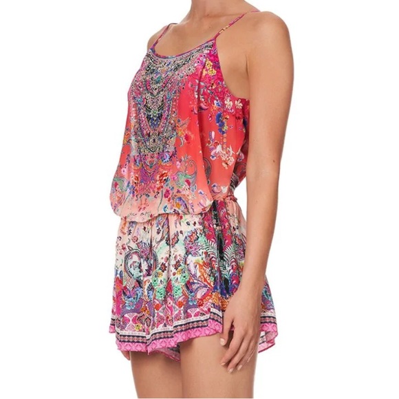 Camilla Free Love shoestring playsuit XL 100% silk - Picture 9 of 13